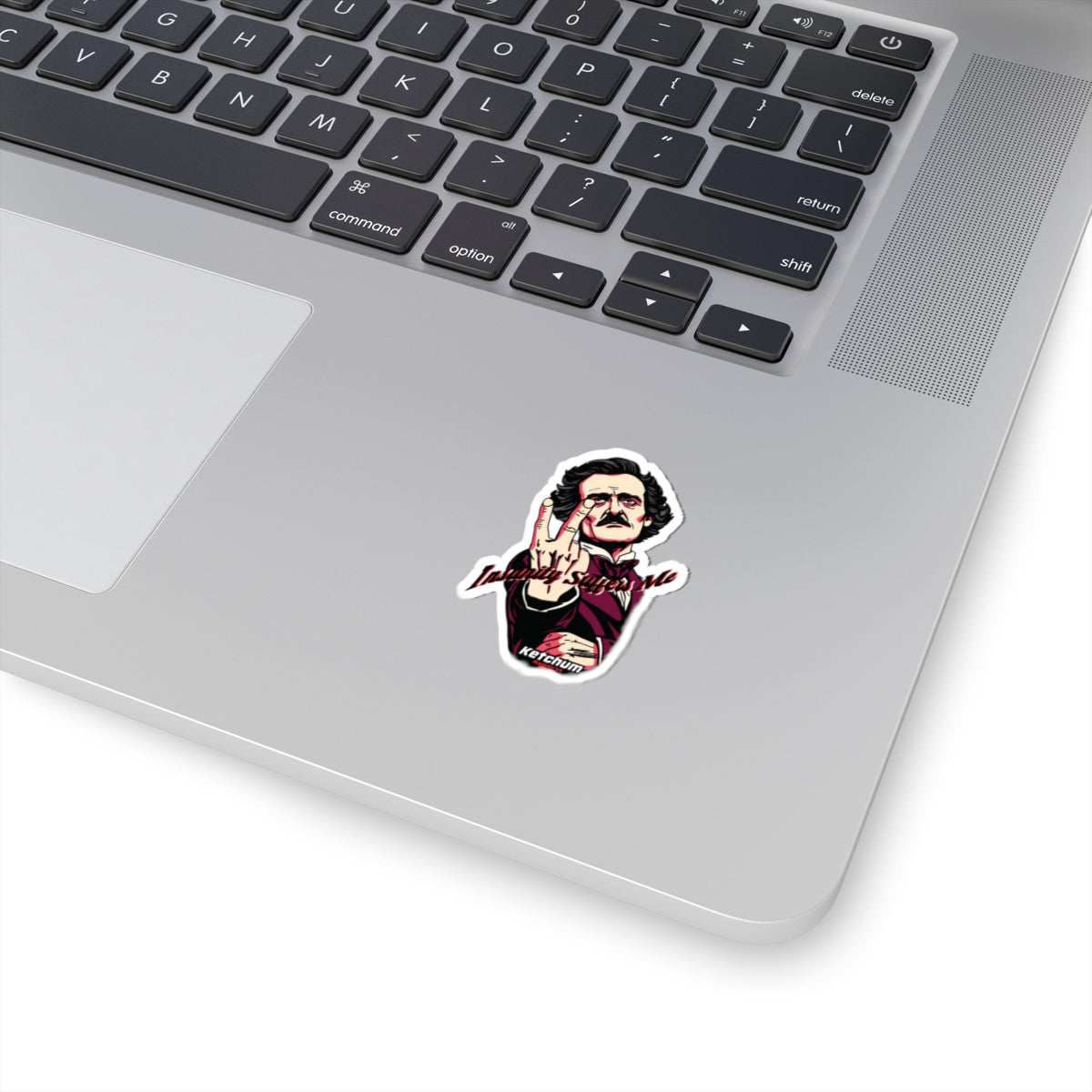 Edgar Allan Poe Kiss-Cut Sticker - 'Insanity Suffers Me' Design