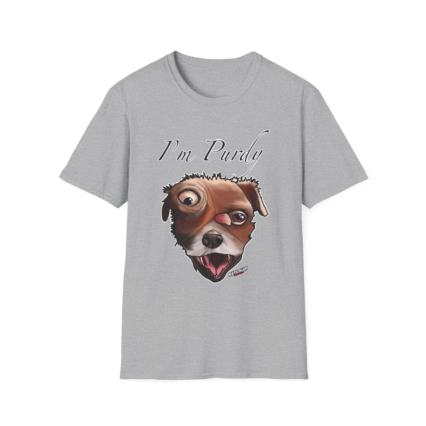 Ugly Dog Unisex T-Shirt - I'm Purdy, Funny Pet Gift, Animal Lover Tee, Quirky Gifts for Dog Owners, Casual Wear, Birthday Present