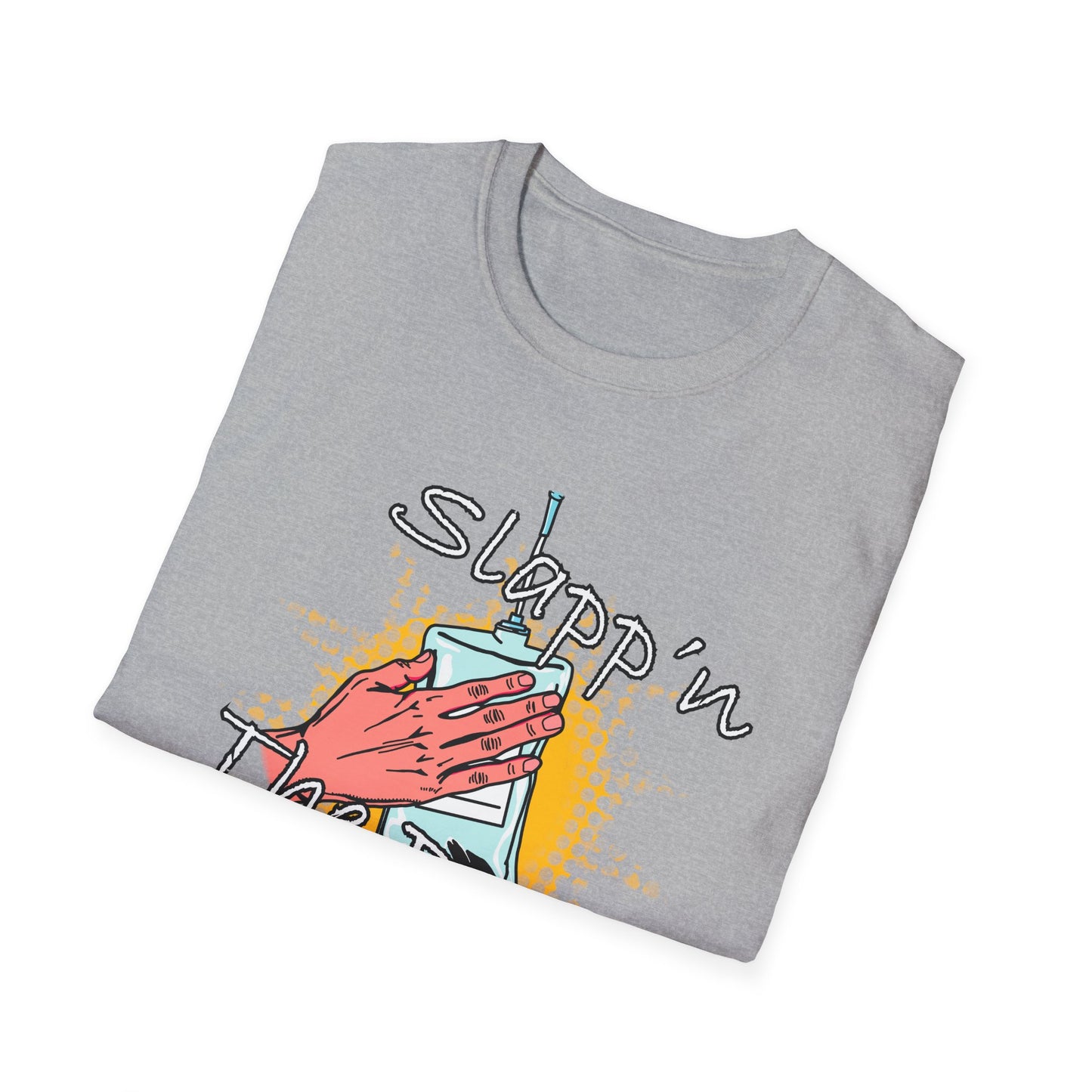 Slappin' The Bag- MURSE-Unisex Softstyle T-Shirt - Fun Graphic Tee, Funny, Medical, IV Bag