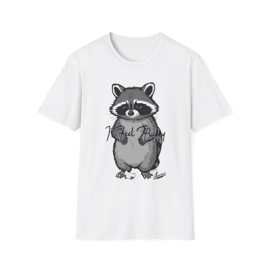 Cute Raccoon T-Shirt - I Feel Fluffy, Funny Animal Tee, Perfect Gift for Nature Lovers, Casual Wear, Environmental Awareness