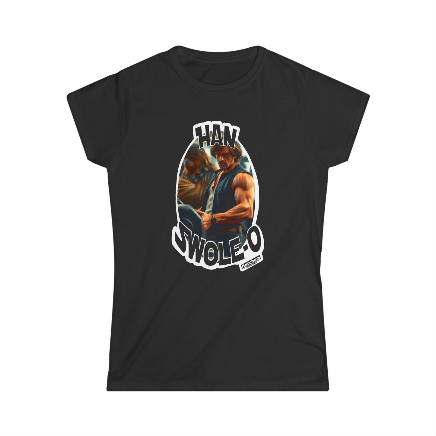 Han Swole-O Women's Softstyle Tee, Fun Graphic Tee, Workout Shirt, Fitness Apparel, Gift for Gym Lovers, Unique T-Shirt