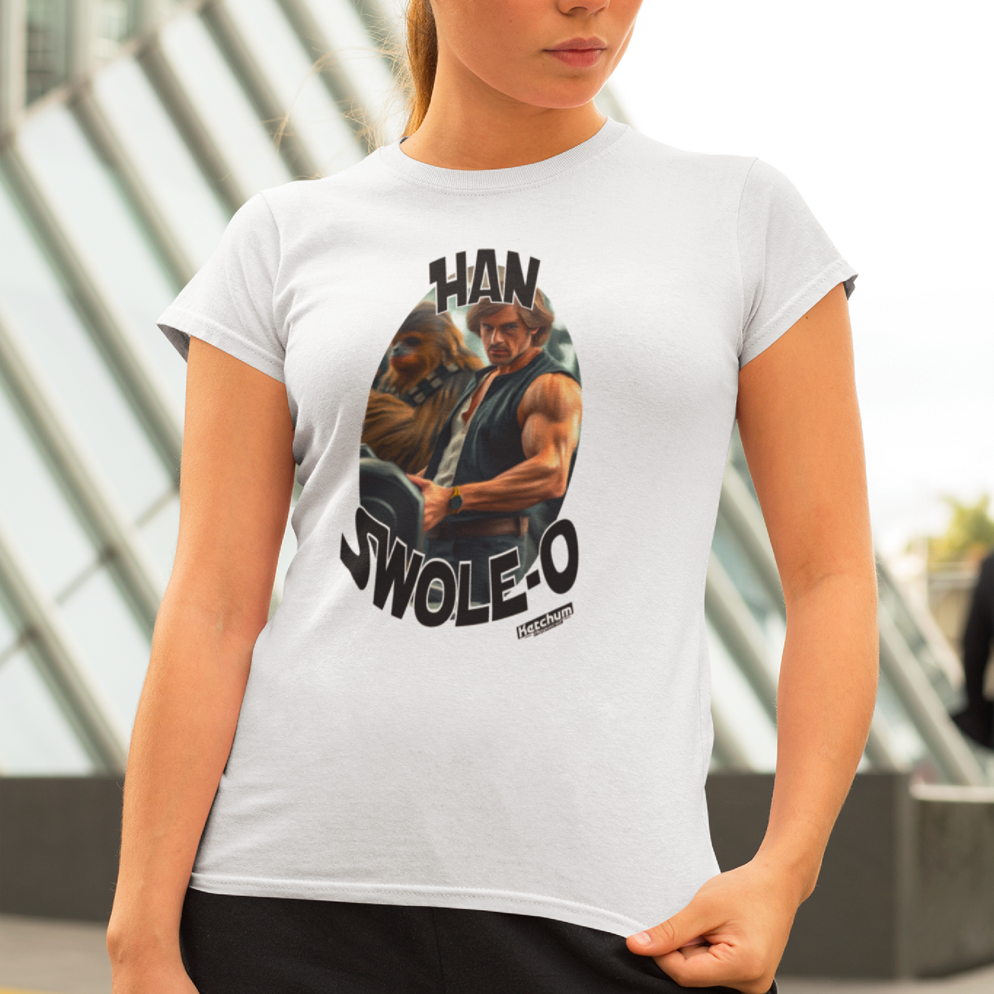 Han Swole-O Women's Softstyle Tee, Fun Graphic Tee, Workout Shirt, Fitness Apparel, Gift for Gym Lovers, Unique T-Shirt