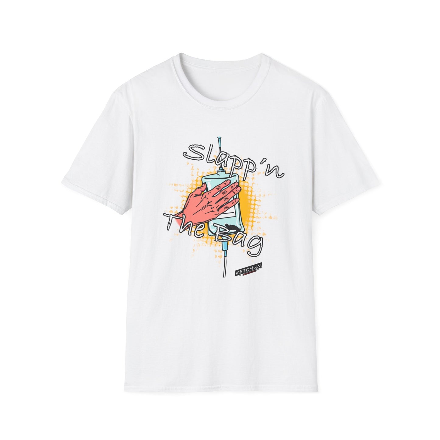 Slappin' The Bag- MURSE-Unisex Softstyle T-Shirt - Fun Graphic Tee, Funny, Medical, IV Bag