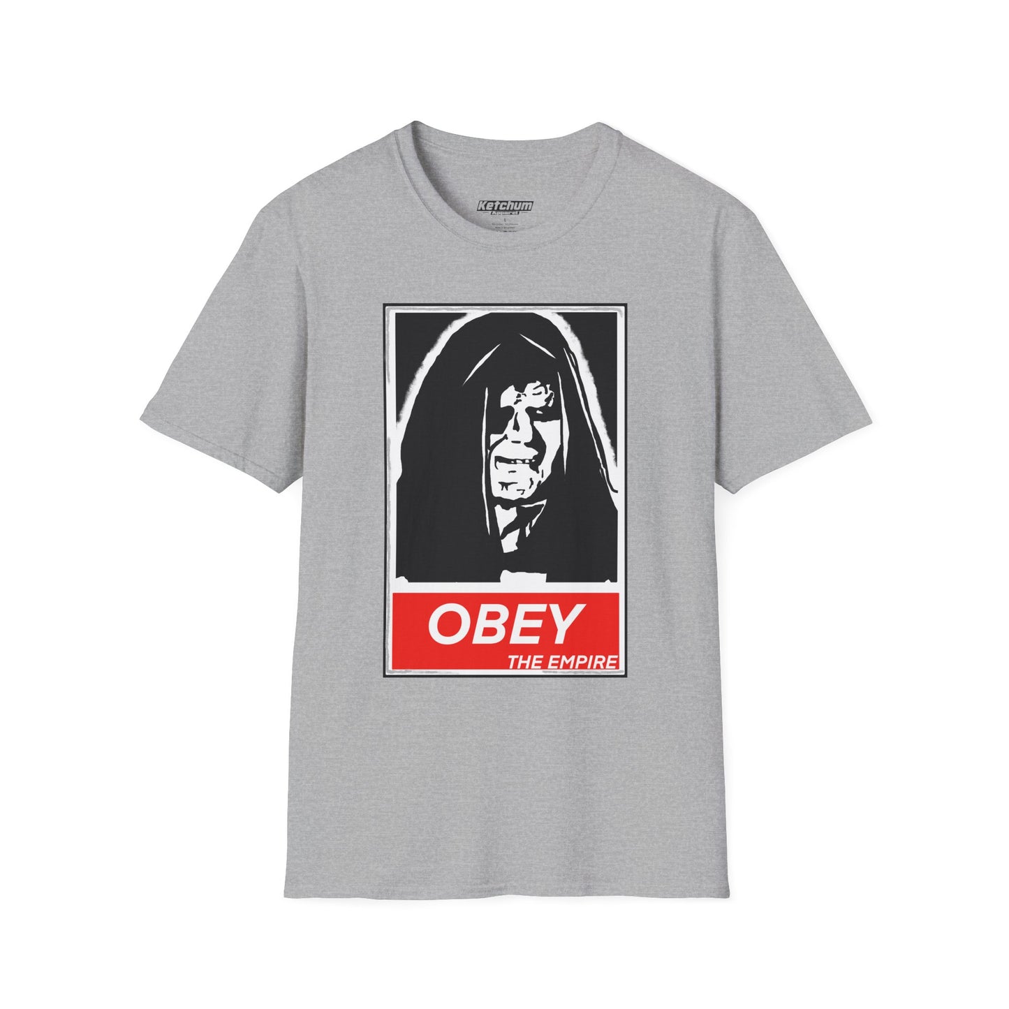 Obey The Empire T-Shirt, Unisex Softstyle Tee, Star Wars Fan Apparel, Graphic Tee for Movie Lovers, Great for Gifts & Casual Wear