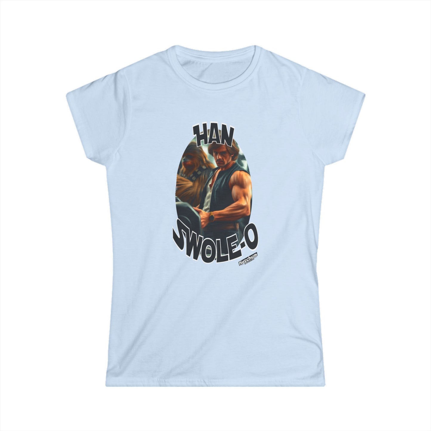 Han Swole-O Women's Softstyle Tee, Fun Graphic Tee, Workout Shirt, Fitness Apparel, Gift for Gym Lovers, Unique T-Shirt